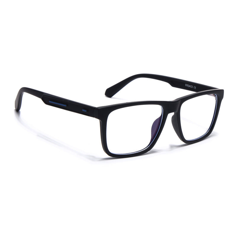 Eyejack Black Square Eyeglasses for Men & Women (2905FCL2105-C1)