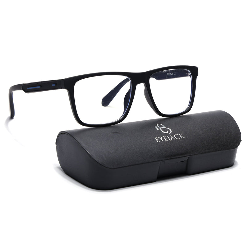 Eyejack Black Square Eyeglasses for Men & Women (2905FCL2105-C1)
