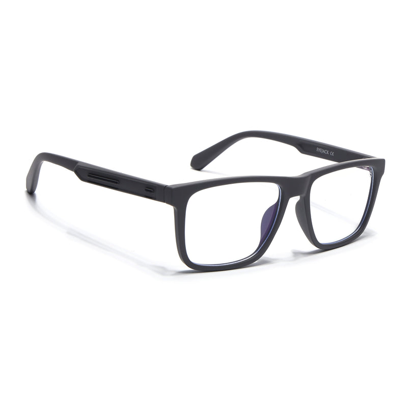 Eyejack Grey Square Eyeglasses for Men & Women (2905FCL2106-C2)