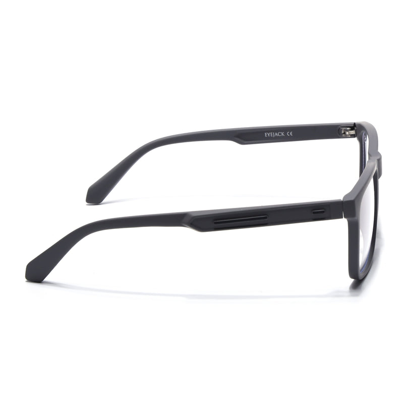 Eyejack Grey Square Eyeglasses for Men & Women (2905FCL2106-C2)