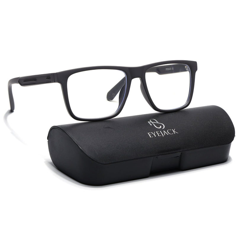 Eyejack Grey Square Eyeglasses for Men & Women (2905FCL2106-C2)