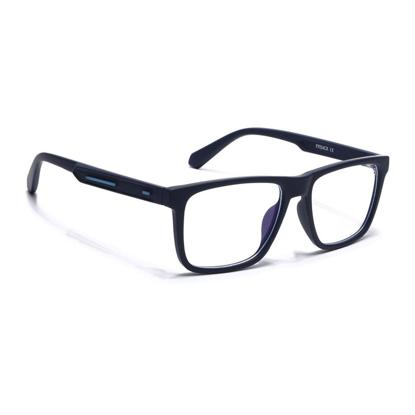 Eyejack Navy Blue Square Eyeglasses for Men & Women (2905FCL2107-C3)