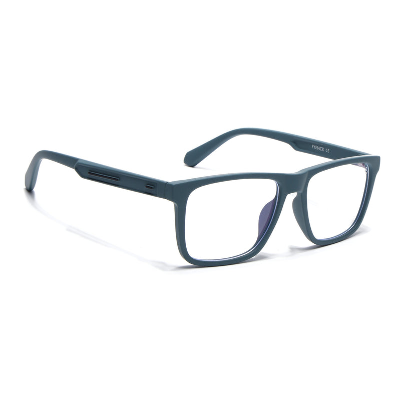Eyejack Blue Square Eyeglasses for Men & Women (2905FCL2108-C4)