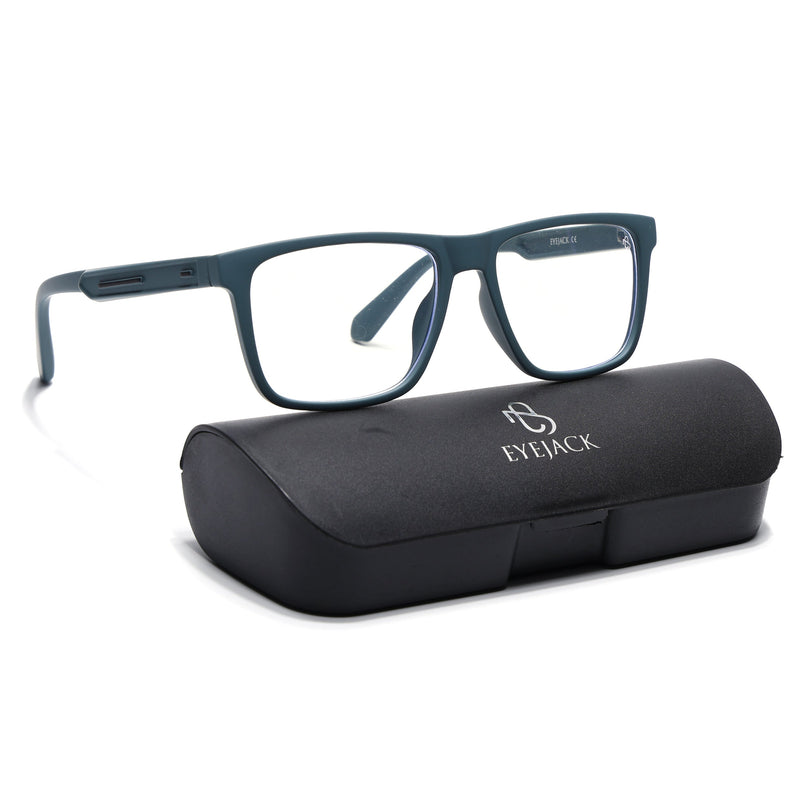 Eyejack Blue Square Eyeglasses for Men & Women (2905FCL2108-C4)
