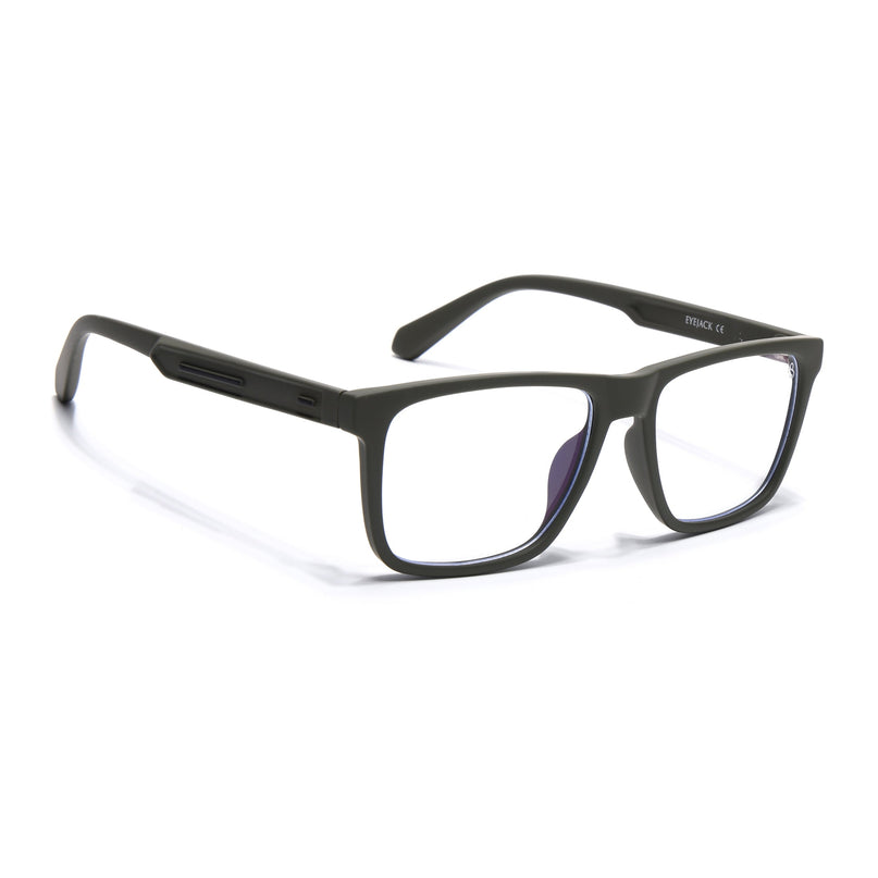 Eyejack Green Square Eyeglasses for Men & Women (2905FCL2109-C5)