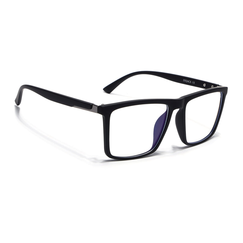 Eyejack Black Square Eyeglasses for Men & Women (2906FCL2111-C1)