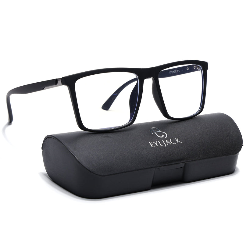Eyejack Black Square Eyeglasses for Men & Women (2906FCL2111-C1)