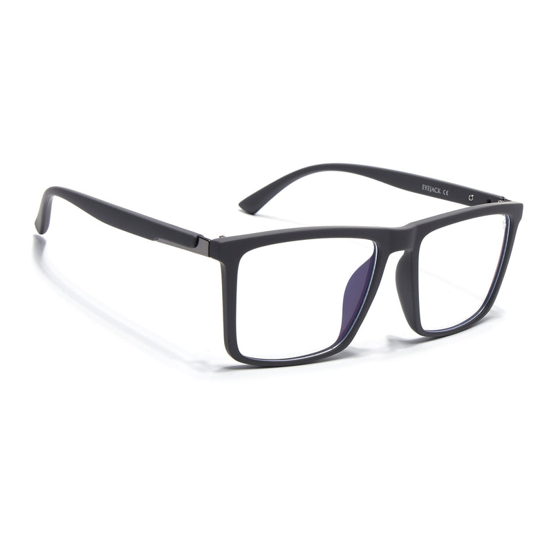 Eyejack Grey Square Eyeglasses for Men & Women (2906FCL2112-C2)
