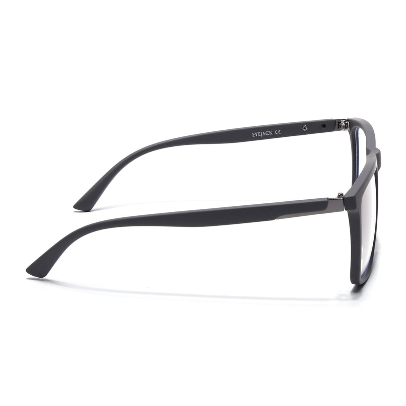 Eyejack Grey Square Eyeglasses for Men & Women (2906FCL2112-C2)