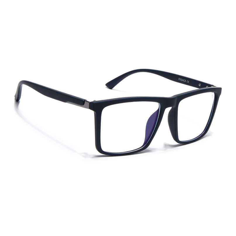 Eyejack Navy Blue Square Eyeglasses for Men & Women (2906FCL2113-C3)