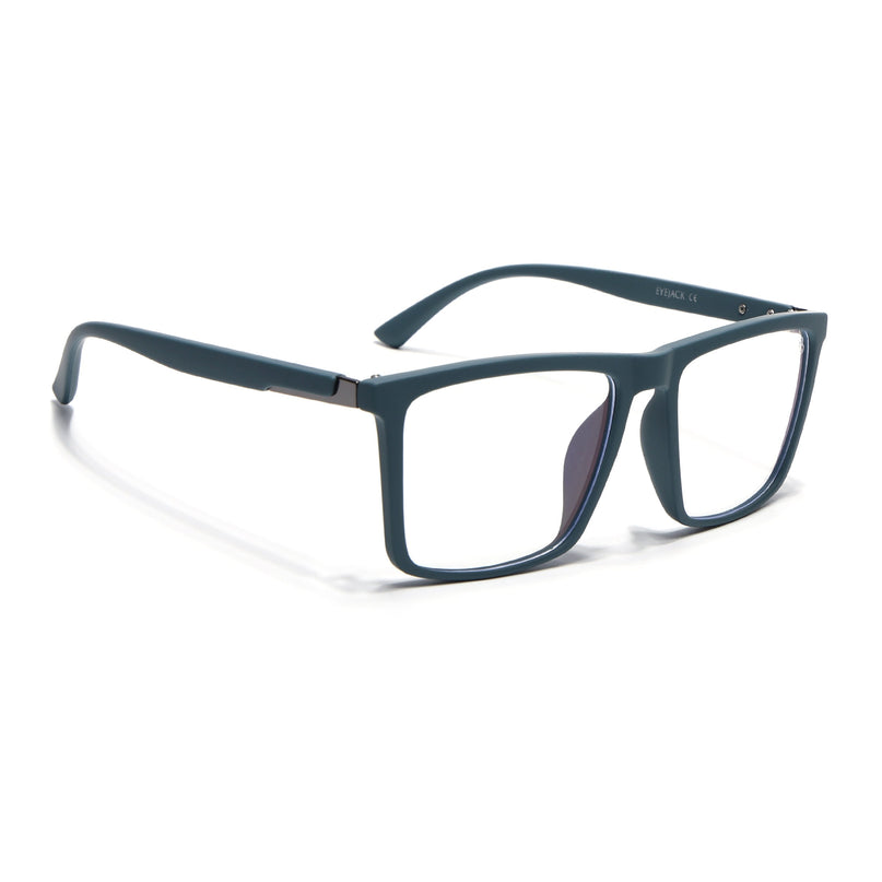 Eyejack Blue Square Eyeglasses for Men & Women (2906FCL2114-C4)