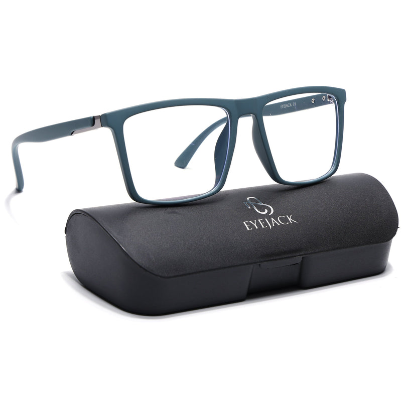 Eyejack Blue Square Eyeglasses for Men & Women (2906FCL2114-C4)