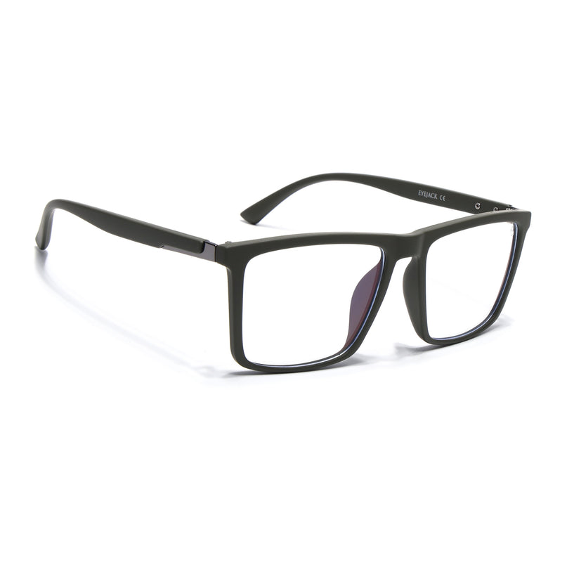 Eyejack Green Square Eyeglasses for Men & Women (2906FCL2115-C5)