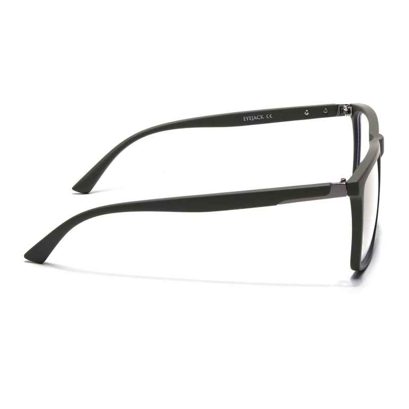 Eyejack Green Square Eyeglasses for Men & Women (2906FCL2115-C5)