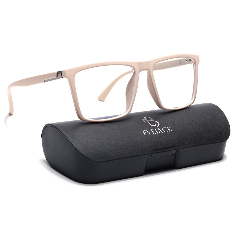 Eyejack Cream Square Eyeglasses for Men & Women (2906FCL2116-C6)
