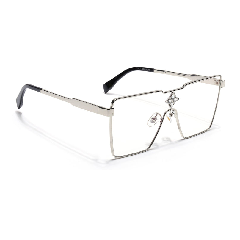 Voyage Silver Wayfarer Eyeglasses for Men & Women - MG5159-C1
