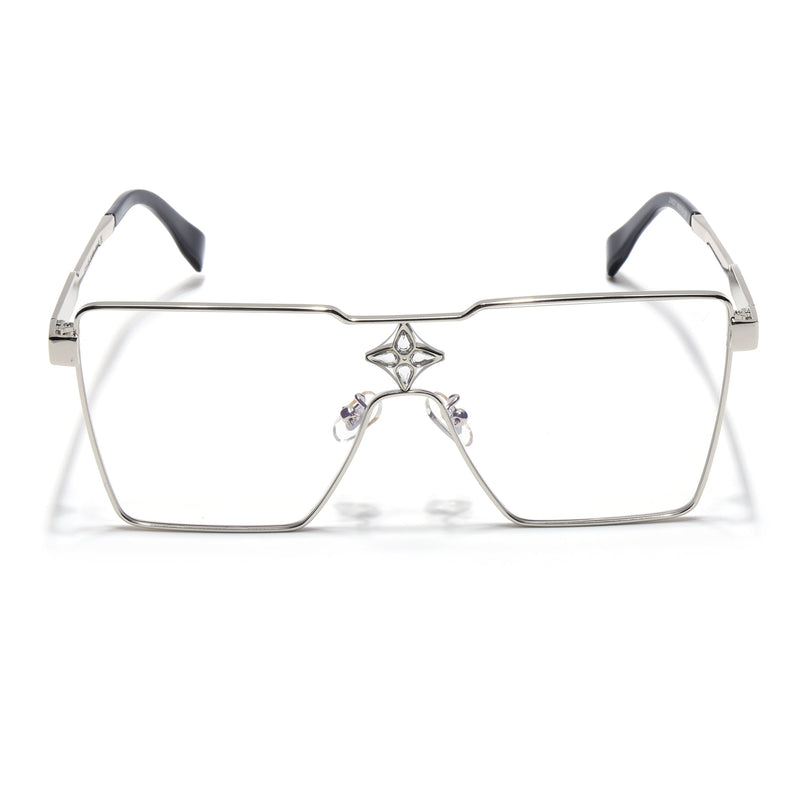 Voyage Silver Wayfarer Eyeglasses for Men & Women - MG5159-C1