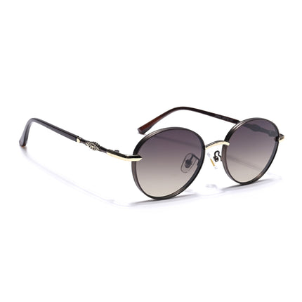 Shadow | Brown & Golden Round Sunglasses | Olive Lens - MG6730