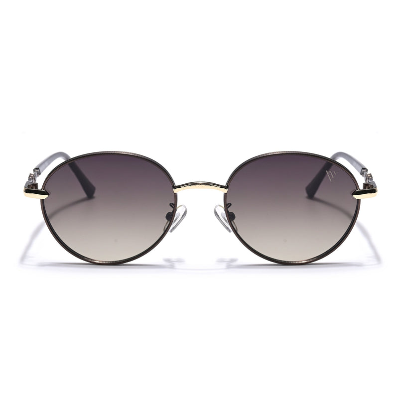 Shadow | Brown & Golden Round Sunglasses | Olive Lens - MG6730