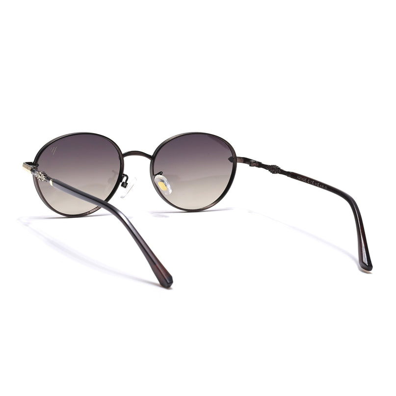 Shadow | Brown & Golden Round Sunglasses | Olive Lens - MG6730
