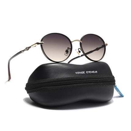 Shadow | Brown & Golden Round Sunglasses | Olive Lens - MG6730