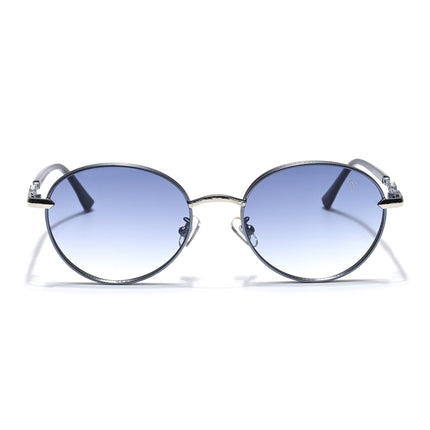 Shadow | Silver Round Sunglasses | Blue & Clear Lens - MG6731