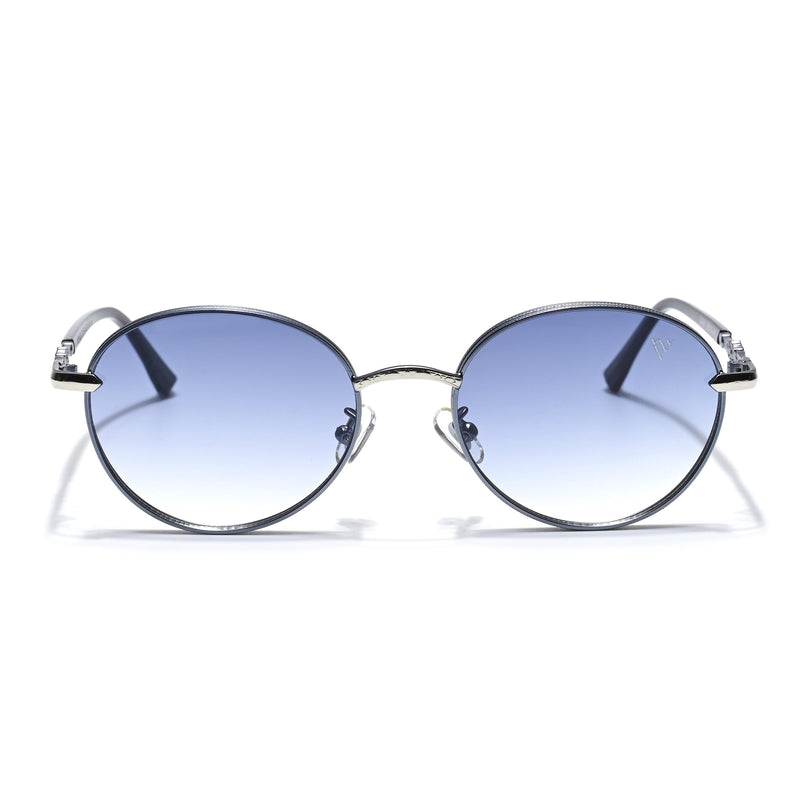 Shadow | Silver Round Sunglasses | Blue & Clear Lens - MG6731