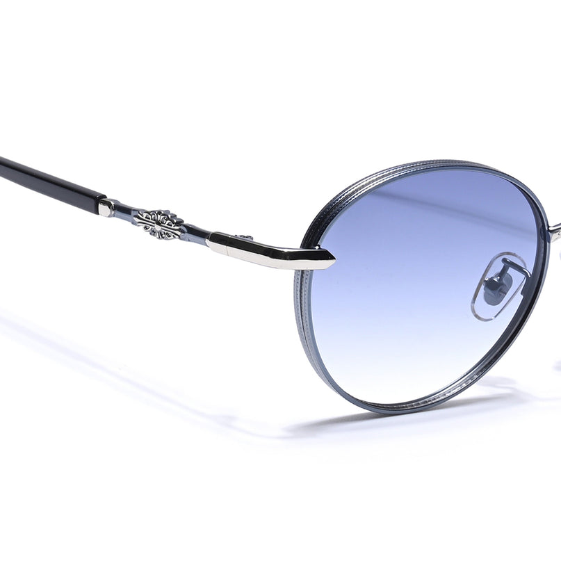 Shadow | Silver Round Sunglasses | Blue & Clear Lens - MG6731