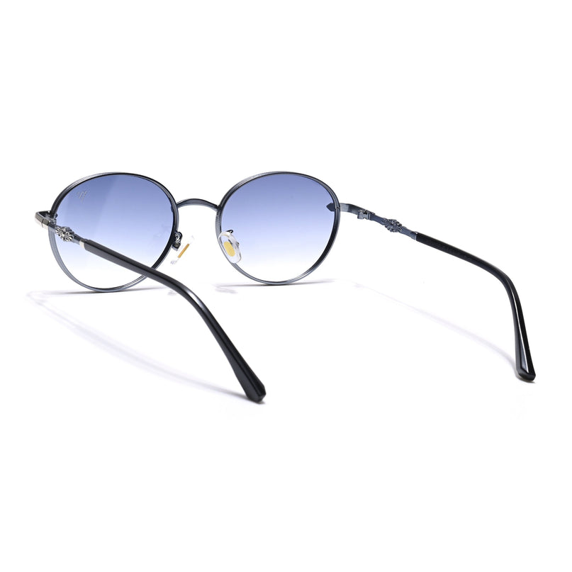 Shadow | Silver Round Sunglasses | Blue & Clear Lens - MG6731