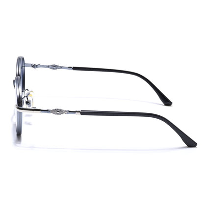 Shadow | Silver Round Sunglasses | Blue & Clear Lens - MG6731