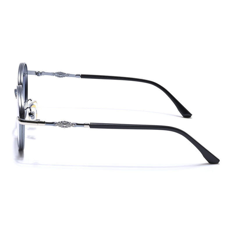 Shadow | Silver Round Sunglasses | Blue & Clear Lens - MG6731