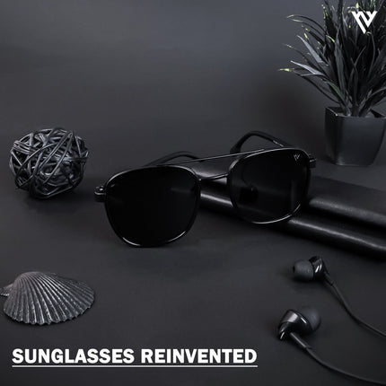 Photon | Shine Black Wayfarer Polarized Sunglasses - PMG4438