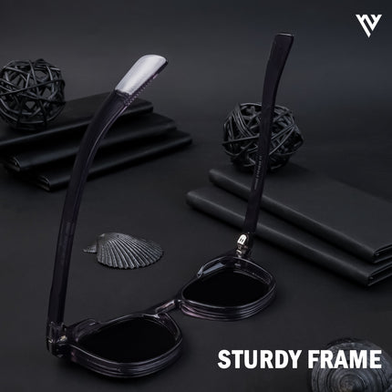 Galactic Glam | Grey Wayfarer Polarized Sunglasses - PMG4191