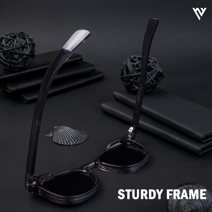 Galactic Glam | Grey Wayfarer Polarized Sunglasses - PMG4191