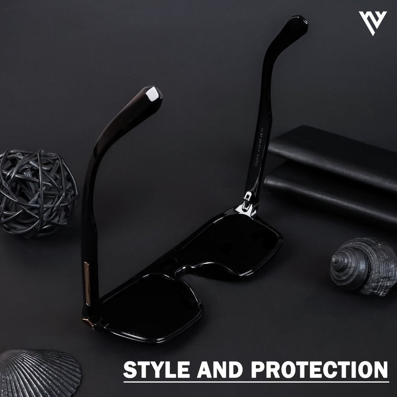 Ridge | Shine Black Wayfarer Polarized Sunglasses - PMG4346