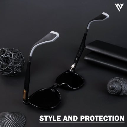 Active Shine Black Round Polarized Sunglasses - PMG4470