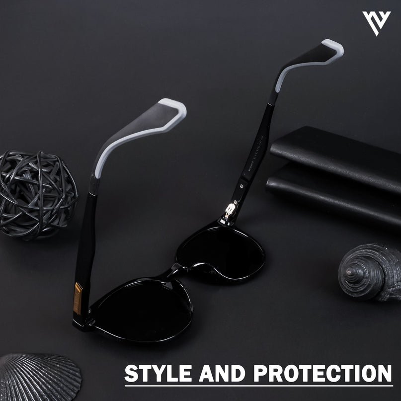 Active Shine Black Round Polarized Sunglasses - PMG4470