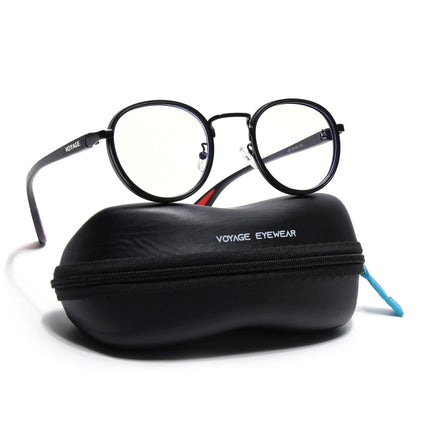 Voyage Comic Black Round Eyeglasses for Men & Women - MG6668-C1