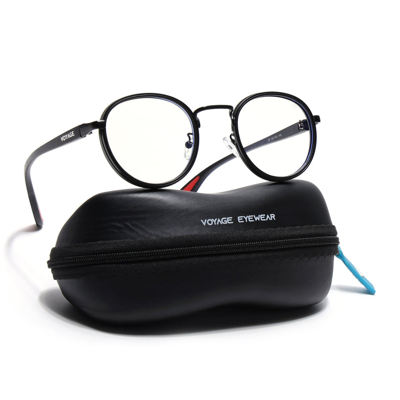 Voyage Comic Black Round Eyeglasses for Men & Women - MG6668-C1