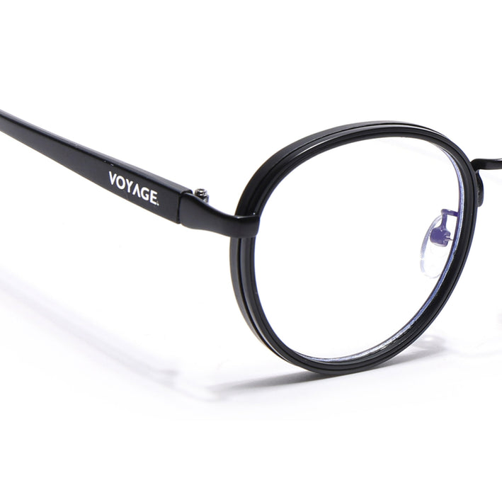 Voyage Comic Black Round Eyeglasses for Men & Women - MG6668-C1