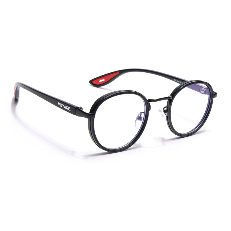 Voyage Comic Black Round Eyeglasses for Men & Women - MG6668-C1
