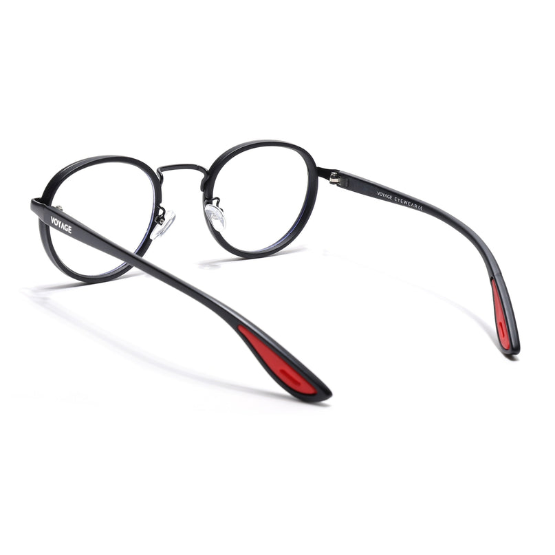 Voyage Comic Black Round Eyeglasses for Men & Women - MG6668-C1