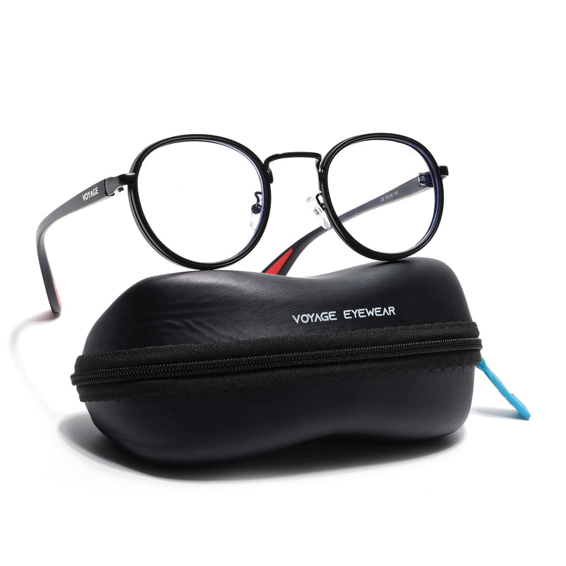 Voyage Comic Grey Round Eyeglasses for Men & Women - MG6669-C2