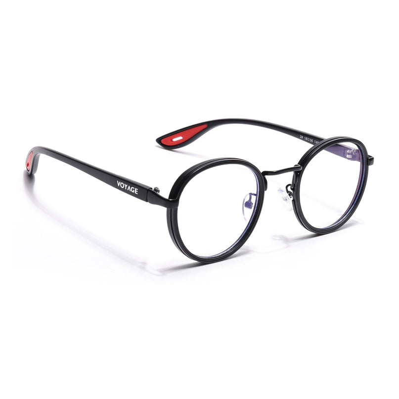 Voyage Comic Grey Round Eyeglasses for Men & Women - MG6669-C2