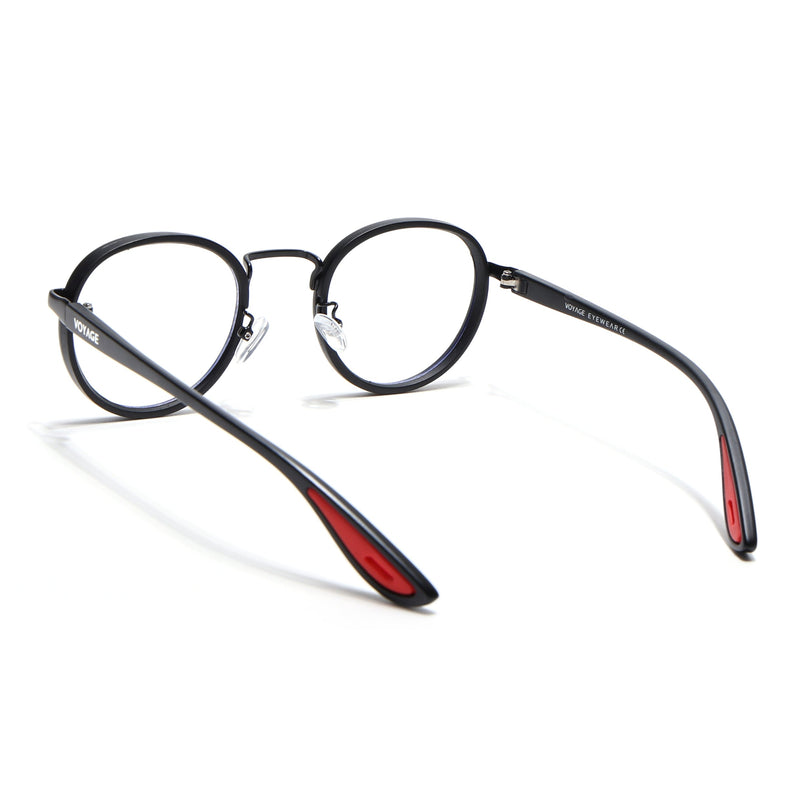 Voyage Comic Grey Round Eyeglasses for Men & Women - MG6669-C2