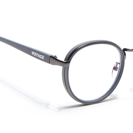 Voyage Comic Silver & Black Round Eyeglasses for Men & Women - MG6670-C3