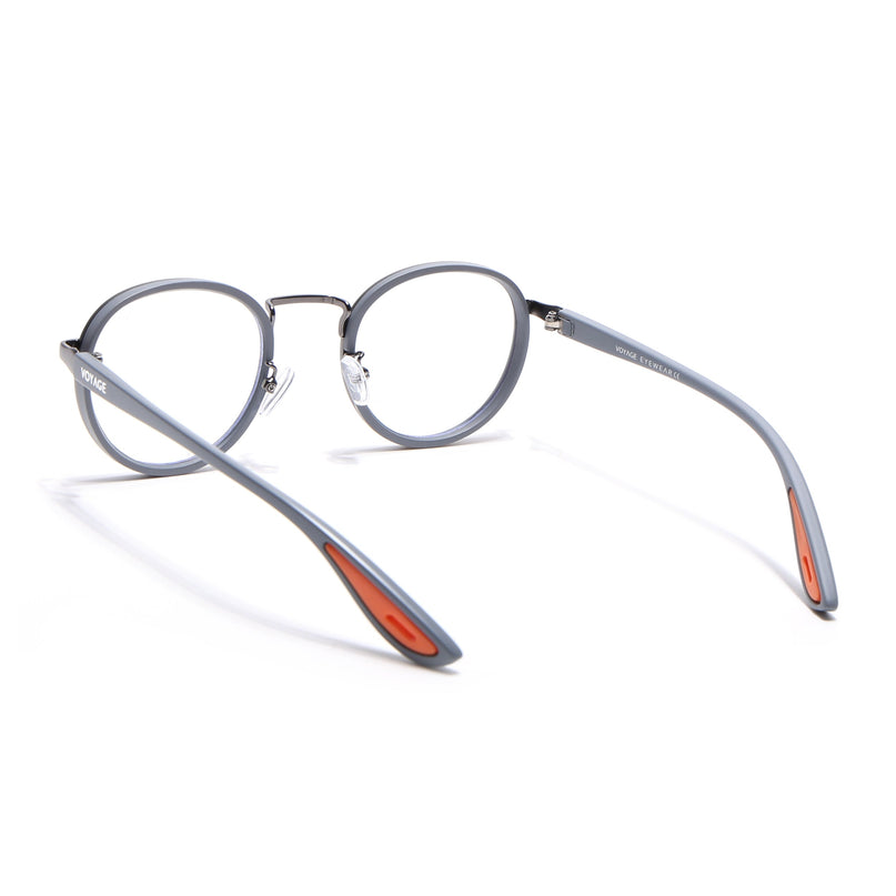 Voyage Comic Silver & Black Round Eyeglasses for Men & Women - MG6670-C3