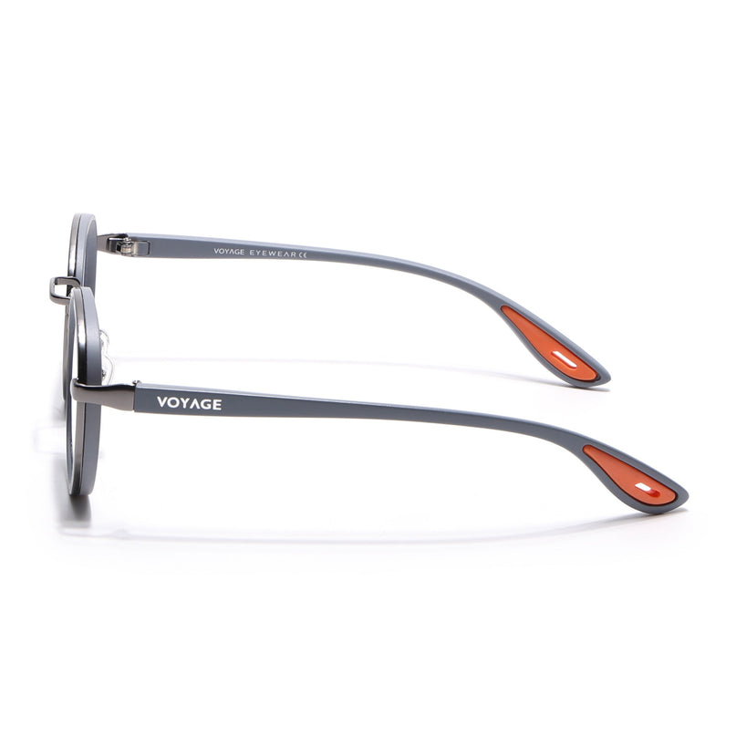 Voyage Comic Silver & Black Round Eyeglasses for Men & Women - MG6670-C3