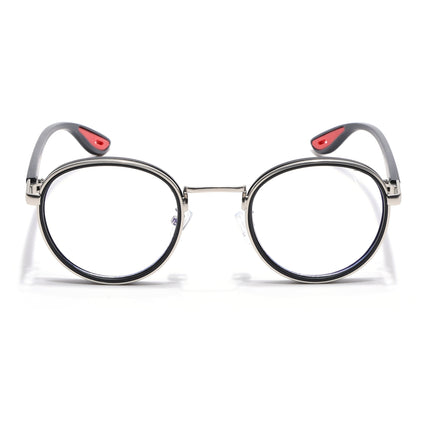 Voyage Comic Golden & Black Round Eyeglasses for Men & Women - MG6671-C4