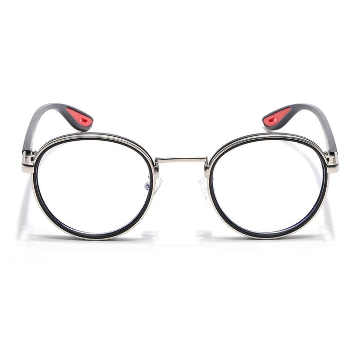 Voyage Comic Golden & Black Round Eyeglasses for Men & Women - MG6671-C4